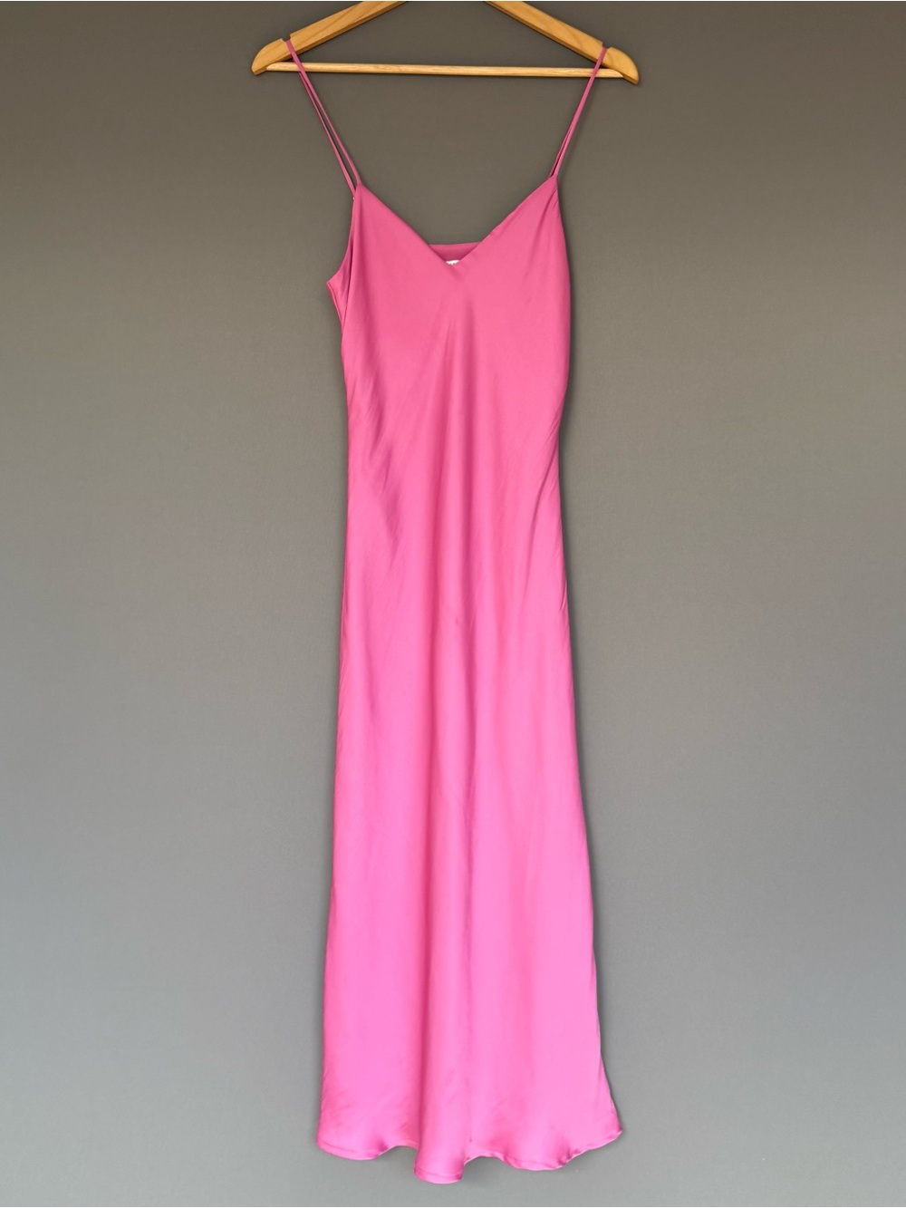 Z Supply Hot Pink Satin Slip Maxi Dress XS Barbiecore Y2K